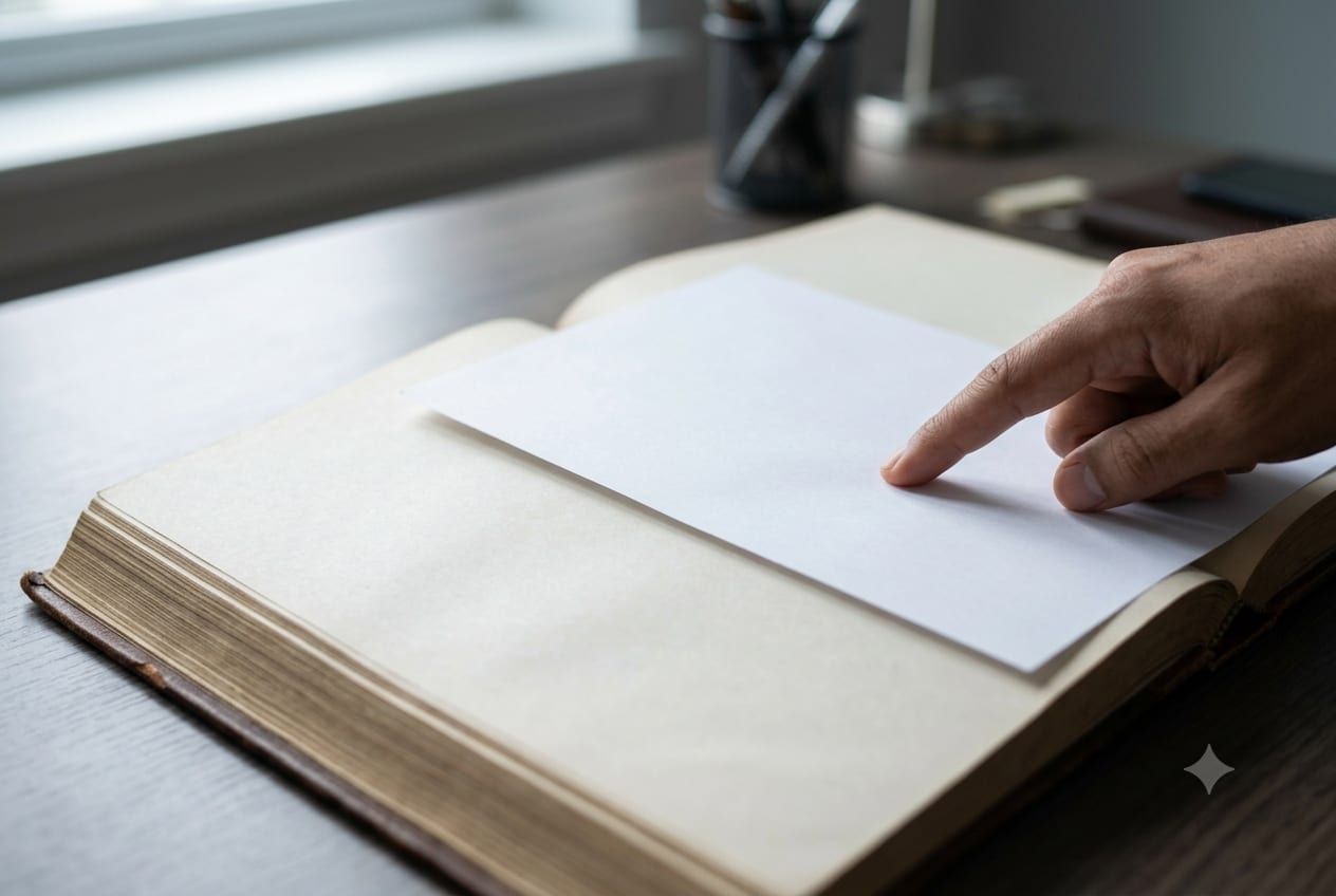 A register being checked against a printed certificate
