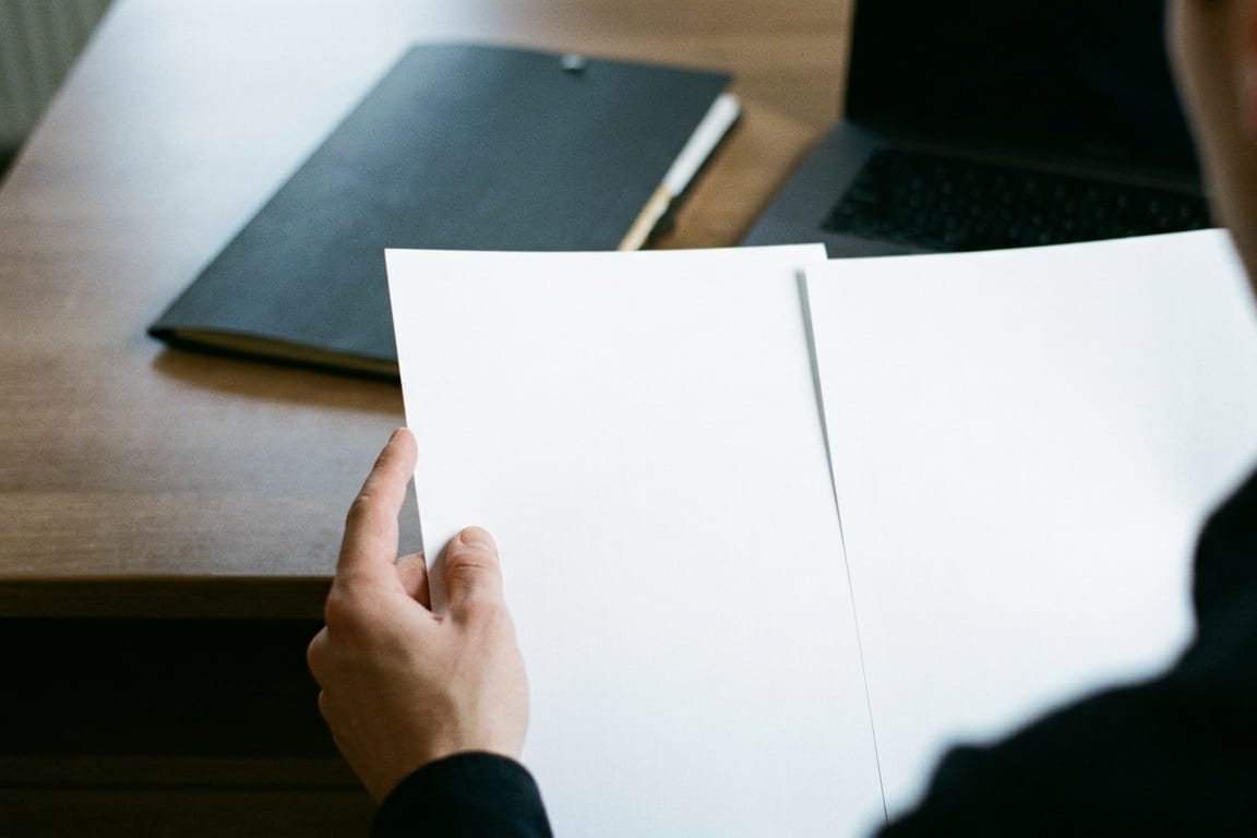 Two documents held side by side and compared