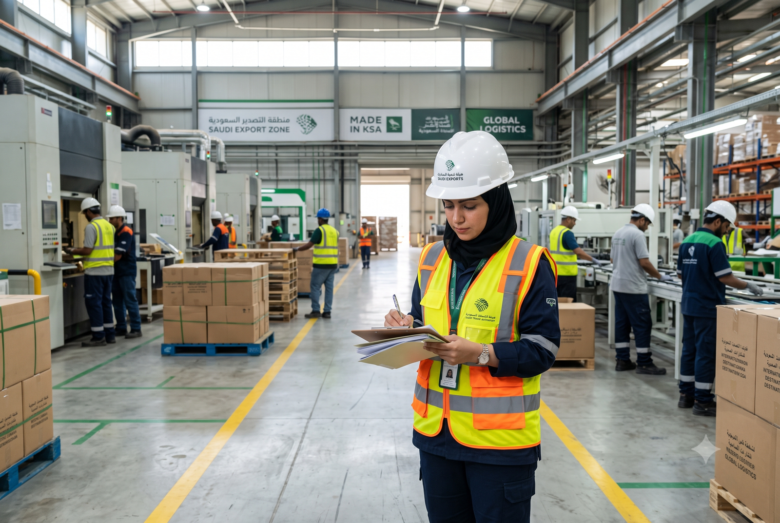 Auditor on factory floor